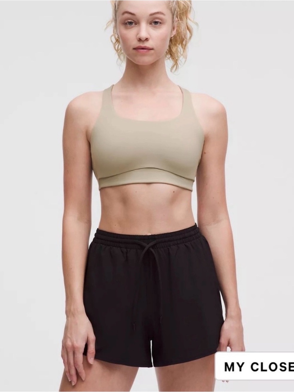 Lululemon Energy Bra Medium Support, B-D Cups Evolve in sheer oak SMALL